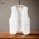 Woodpecker (TUCANO) 2025 new Korean style loose vest top embroidered white denim vest short jacket men's spring and summer wear white L recommended 110-130Jin Jin equals 0.5 kg
