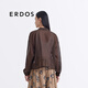ERDOS【刘雯同款】25夏季欧根纱微透感飞行员夹克甜酷透气女外套 粉末咖啡色 S 160/80A