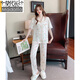 
Modal French Palace Style Women's Ice Silk Pajamas Women's Summer 2025 New Sweet Lace Outdoor Home Clothing YFY-9905 [Short Sleeve Long Trousers] L [100-120Jin[Jin equals 0.5 kg]]