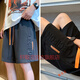 Xuan Tark Shorts Tendencia de verano para hombres Letra de la marca en relieve de cinco puntos Pantalones informales Juvenil Pantalones medianos Pantalones de verano SUMPERA DE SUMERA 7029 (dos paquetes) Apricot + gris oscuro L (peso sugerido 110-120Jin [Jin iguala 0.5 kg])