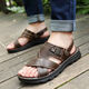 
Red Dragonfly (RED DRAGONFLY);RED DRAGONFLY Fang Ship Store Flag [Real Cowhide] Top Cowhide Sandals Men's Real Leather Summer and Autumn Men 9928 Brown Top Cowhide 40