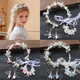 Garland headband headband crown girl princess Korean headdress performance flower girl accessories headband forest blue