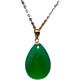 OEMG water drop jade single pendant, simple and thick 18K gold buckle inlaid with natural chalcedony pendant birthday gift 18K rose gold model