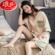 Langsha Pajamas de verano para mujeres mangas cortas de algodón puro linda tendencia de ropa de hogar dulce estilo coreano