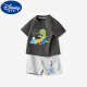 Disney Boys Anzug 2025 Sommer neuer Stil kleiner und mittelgroßer Kinderbaby Kurzärmel-Shorts zweiteiliger Set von Kinderkleidung für Kinder Baumwolle Heißverkauf AP1888 White + I13931K Grau 105 cm