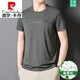 Pier Cardin 2025 Neues High-End-Mulberry-Seide kurzärmeliges T-Shirt für Herren-runde Nacken-T-Shirt für Sommereis-Seide halbärmelige Herren-Top 733 Dunkelgrau M 165100-120jin [Jin entspricht 0,5 kg]