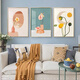 Hualeji Nordic style living room decoration painting modern simple dining room bedroom wall mural sofa background wall soft decoration painting T1477 2030cm triptych 9mm thin plate texture cloth film (
