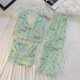 
Hanrui spring and summer pajamas for women cartoon milk silk three-piece set home clothes FS 14124 170 M