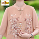 Premier sentier (Chujing) Fat Mom Summer Cheongsam Robe Summer Murffon Jirt grande taille 2025 Nouveau style d'été pour femmes d'âge moyen 6628 Pink Lotus Powder XL Recommandé 115 Jin [Jin est égal à 0,5 kg]