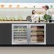 DBERLAN JC145 under kitchen counter embedded cigar cabinet red wine cabinet constant temperature wine cabinet beverage cabinet tea ice cream ice machine refrigerator cabinet home stainless steel door wine cabinet cigar cabinet combination 290L