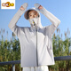 Ropa de protección solar de primera vía para mujeres en verano, sensación fría a prueba de rayos UV, ropa de protección solar de borde grande, camisa de conducción de bicicletas, M blanco