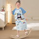 Parent-child mother-daughter nightgown summer pure cotton short-sleeved thin girls pajamas medium big children girl summer children's home clothes B1289 Nezha Ao Bing [100 pure cotton nightgown] One size recommended 113cm38Jin [Jin equals 0.5 kg] within [10 sizes]