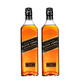 Johnnie Walker (JOHNNIE WALKER) black brand black Scottish blended whiskey imported original bottle foreign wine Johnnie Walker black brand 700mL 2 bottles - Naked bottle