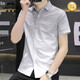 
Classic Car (LAOYECHE) ice silk short-sleeved shirt for men's summer gradient casual shirt for half-sleeved square neck inch shirt versatile handsome high-end 844 khaki XL