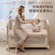 ULOP crib mobile splicing baby bed one-click folding multi-functional newborn cradle with changing table aviation aluminum column + 5A grade antibacterial fabric/Galaxy Gold Sleeping Artifact Baby Products Event Free Coconut Palm Mattress