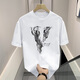 
Bin color heavy short-sleeved T-shirt for men's summer new trendy brand retro American casual cotton T-shirt niche design short-sleeved black XL [suitable for 140-160Jin [Jin equals 0.5 kg]]