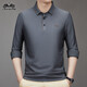 老爷车长袖t恤男士2024秋冬新款中年翻领爸爸装休闲打底Polo衫男 cq3886灰绿 10XL 10590-110斤