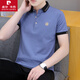 Pier Cardin summer men's polo shirt trendy lapel men's short-sleeved T-shirt high-end business casual youth top black QY682 M 100-120Jin [Jin equals 0.5 kg]