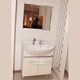 Toto tocador de lavado de la cara (tipo de puertas de desplazamiento) Cuenca de lavado de baños LDSW753W con grifo + LMAW752DR con luz de 70 cm