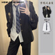 声猴西服套装男士dk小西装职业正装商务结婚jk礼服伴郎学生西服外套男 西服+长衬衫+黑西裤 XL