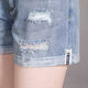 Sichuan sie 2025 Sommer New Damen Koreanische Version von hoher Taille riss gerade kurze, lose Slim Jeans gerissen