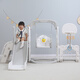 Slide Swing para niños en el hogar cubierto de dos en uno Bebé Diaje Baby Small Climbing Ocean Ball Pool Combinación Castle Gray and White Clásico Tres en uno