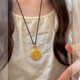 Cijia Halskette Fu Marke Anhänger Ancient Method überquert Gold, um die Happy National Style Retro -Pulloverkette Alte Methode zu sehen, die Golden Lotus 2677 überquert