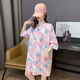 Jingpu Feifa mm large size T-shirt skirt summer loose Korean version design 6198 beige yellow (strawberry) M Recommended 80-110Jin [Jin equals 0.5 kg]