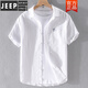 Jeep Spirit Herren-Leinen Lappel mit kurzärärmigem T-Shirt lose Hemdkragen mit Kragen T-Cotton Leinen T-Shirt Leinen Kleidung Yunyi-9711 Yellow M