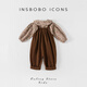 Insbobo Girls Anzug 2025 Frühling Neues modisches und modisches kleines Mädchen Overalls Baby Girl Girl-Set Kinder Springanzug Brown Color 80 (geeignet für Höhe 73-80 cm)