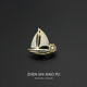 QUAMER rides the wind and waves, small sailing boat brooch, high-end men's and women's exquisite design corsage, suit pin, anti-exposure, small sailing boat/pin