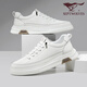 Seven Wolf men's shoes summer shoes men's white shoes breathable simple lace-up thick-soled sports shoes non-slip casual shoes white 1047 41