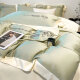 Zhewei Xiaoqing Summer Washing Ice Silk Silk Bedding Sheet Four-Piece Silky Naked Sleeping Quilt Cover Bedding SN7371 Luo Yisha Light Green - Milk Cover [Silky Naked Feel] 0.9 Dormitory Bed Three-Piece Quilt Cover 150*200 Bed Sheet Style '