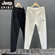 JEEP SPIRIT吉普设计男装时尚色织休闲裤男士小脚哈伦裤修身春夏季款九分裤子 米色 M