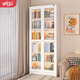 Agbebe steel bookcase with glass door dust-proof bookcase floor-standing integrated home library bookshelf storage storage cabinet tempered glass model six layers 2 meters high and 0.8 meters wide