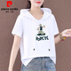 Pier Cardin pure cotton hooded short-sleeved T-shirt for women 2025 summer new Korean style fashionable loose thin casual versatile top for women 693 short-sleeved sweatshirt M [100Jin [Jin equals 0.5 kg] below]