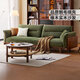 Lin's Home Nordic style log oak solid wood sofa living room small apartment LH122K3
