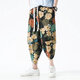 Wanjun Pantalon recadré pour hommes et ethnique chinois pantalons décontractés imprimés pantalons larges lâches