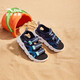 ANTA Children's Sandals Boys' Shoes 2025 Summer New Velcro Outdoor Arch Open Toe Sandals New Ink Blue-5 30