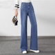 S. SOFEA hohe Taille gerade Jeans für Frauen lose Bodenhosen 2025 Federstil [3886] Denim Blue Hosen 28 [2 Fuß 1]