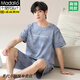 
Modal pure cotton pajamas men's 2025 summer new style teen short-sleeved shorts summer casual home clothing set Q13803 L
