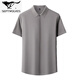 Sieben Wolf Mulberry Silk Short Sleeve Shirt Herren Sommer Neues Freizeitgeschäft No Bügelhemd mit mittlerem Alter dünne halbärmelige Top 6913 Navy S 165/105