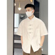 Dicify New Chinese Engagement Metal Boton-up Camiseta para hombres Summer Summer Degument Brand Hanfu Engagement Chaqueta White actualizado Versión l