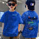 
Disney boys T-shirt 10-15 years old new 2025 summer new pure cotton T-shirt mid-large children's clothing top Korean version New 854 black double-sided printing-black-pure cotton 140 cm high quality