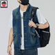 Aemape Apple Light Color 2025 Nuevo chaleco de mezclilla hombres sueltos de gran tamaño retro Horse Clip Workwear Chaqueta de marca moderna Men 6231# Retro Blue L (sugerido 130-145Jin [Jin equivale a 0.5 kg])