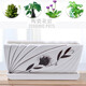 Ceramic flower pot creative rectangular household indoor simple succulent spider plant green ivy green plant viewing pot Rectangular 12108 brown flower separation tray Large