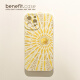 Shell Zhitong Summer Personality Golden Sun Adecuado para iPhone16Promax Apple 15Pro Case de teléfonos móviles 13 New 14 Sets 12 Creative 11 todo incluido XSMAX Silicone XR Anti-Fall 8p Antique White 01QP12108TE ORO TOMO iPhone16Promax