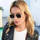 Metal frame square sunglasses men's sunglasses UV anti-small glasses legs simple and fashionable golden full frame European and American black gold frame black gray lens