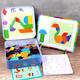 Keqin Magnetic Patch Children's Toys Montessorius Early Education Magnetic Puzzle Kindergarten Tangram Géométriques Formes 3-6 ans 128 pièces de patch magnétique + motif 64 faces