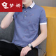 Mengjiao men's t-shirt new short-sleeved business top high-end men's lapel half-sleeved ins t-shirt trendy fashion Polo. White Q679 L business fashion